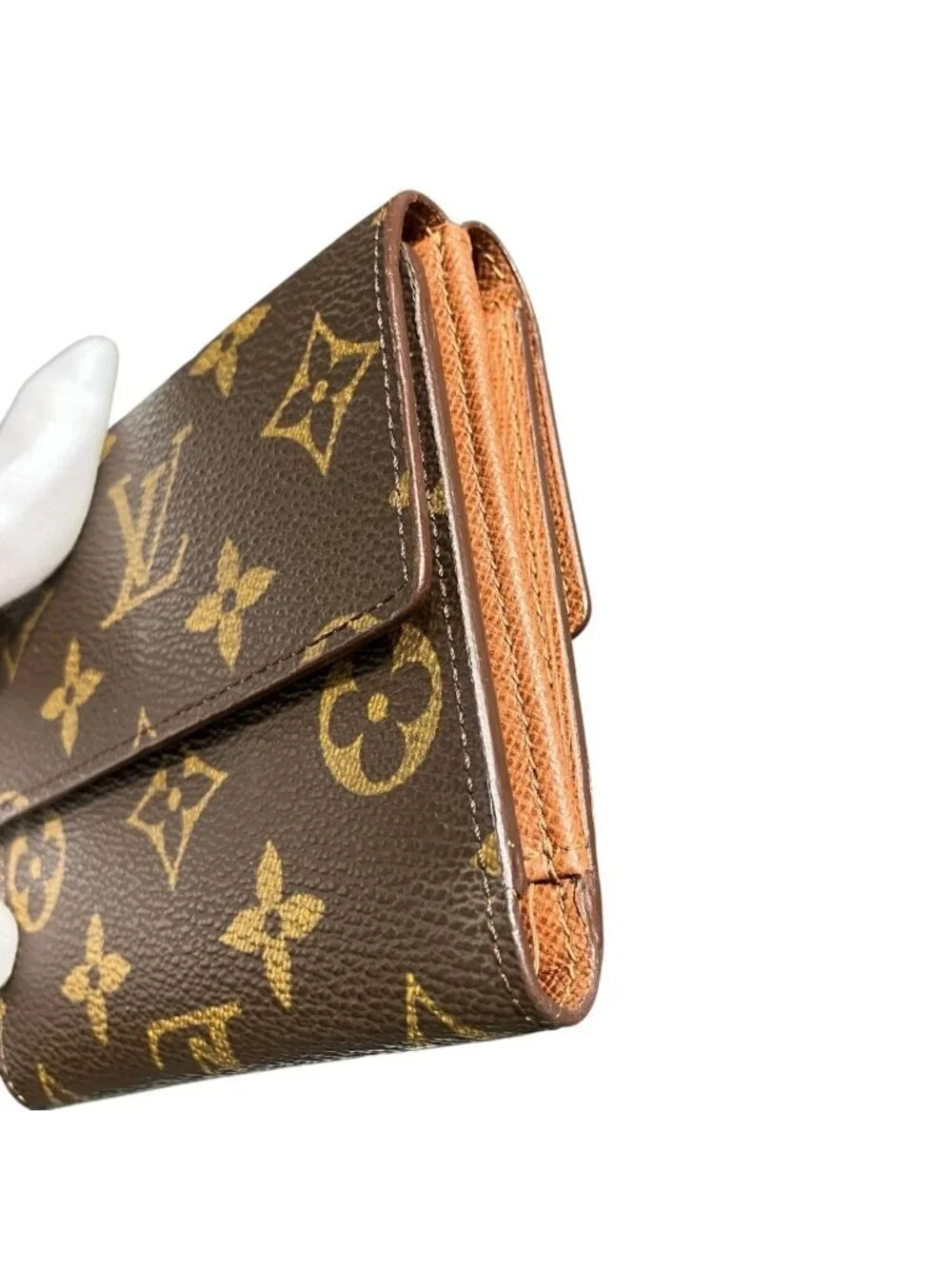 Louis Vuitton Porto Monecarto Cles Monogram Trifold Wallet Canvas